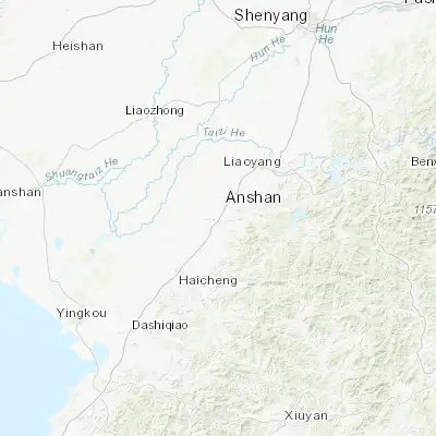 Map showing location of Jiupu (41.066670, 122.950000)