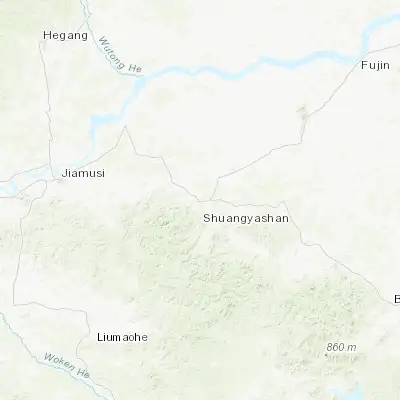 Map showing location of Jixian (46.725940, 131.133080)