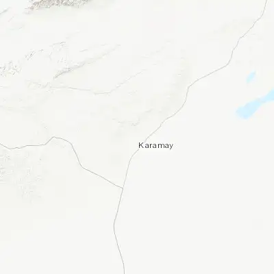 Map showing location of Karamay (45.584730, 84.887240)