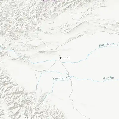 Map showing location of Kashgar (39.470660, 75.989510)