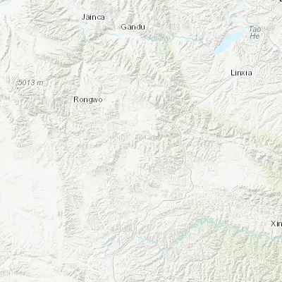 Map showing location of Labuleng (35.201250, 102.521170)