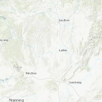 Map showing location of Laibin (23.747430, 109.222220)