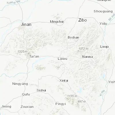 Map showing location of Laiwu (36.192780, 117.656940)