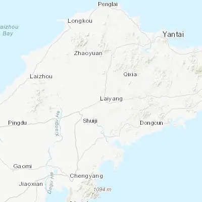 Map showing location of Laiyang (36.975830, 120.713610)