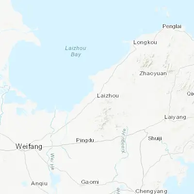 Map showing location of Laizhou (37.180730, 119.942170)