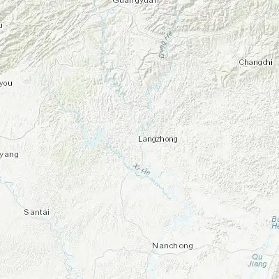 Map showing location of Langzhong (31.550370, 105.993810)