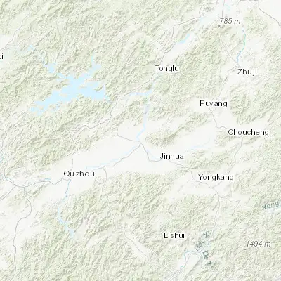 Map showing location of Lanxi (29.215880, 119.471560)