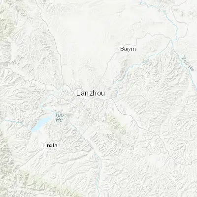 Map showing location of Lanzhou (36.057010, 103.839870)