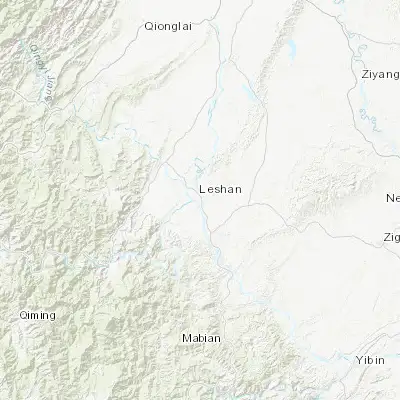 Map showing location of Leshan (29.562270, 103.763860)