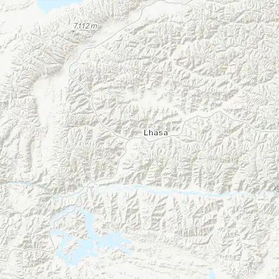 Map showing location of Lhasa (29.650000, 91.100000)