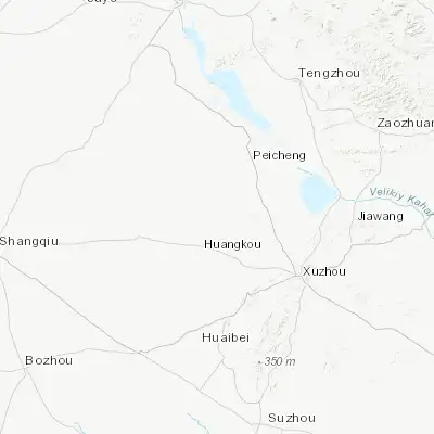 Map showing location of Liangzhai (34.500000, 116.750000)