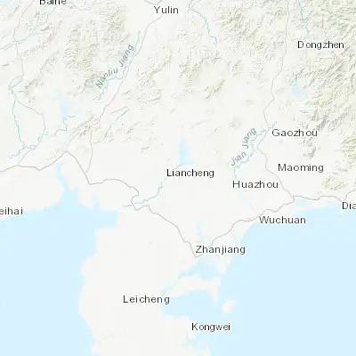 Map showing location of Lianjiang (21.646730, 110.281720)