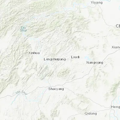 Map showing location of Lianyuan (27.688330, 111.664170)