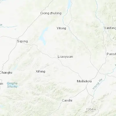 Map showing location of Liaoyuan (42.903610, 125.135830)