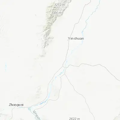 Map showing location of Lijun (38.185830, 106.120000)