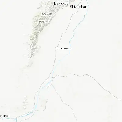 Map showing location of Linhe (38.321400, 106.368000)