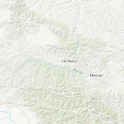 Map showing location of Liushun (34.649200, 103.541390)