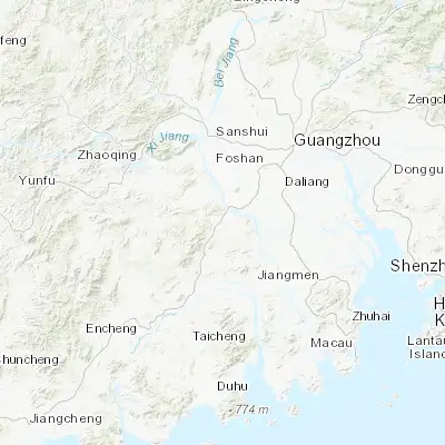 Map showing location of Longkou (22.774260, 112.907080)