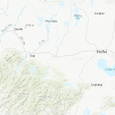 Map showing location of Lu’an (31.735610, 116.516880)