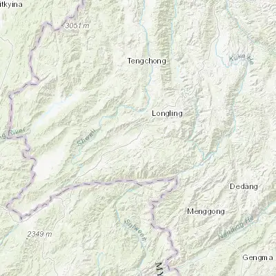 Map showing location of Menghuan (24.435320, 98.583750)