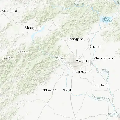 Map showing location of Mentougou (39.938190, 116.093070)