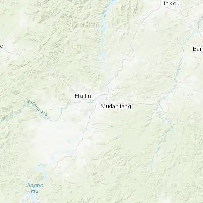 Map showing location of Mudanjiang (44.548040, 129.625940)