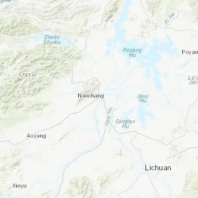 Map showing location of Nanchang (28.683960, 115.853060)