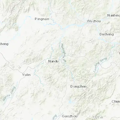 Map showing location of Nandu (22.852500, 110.823330)