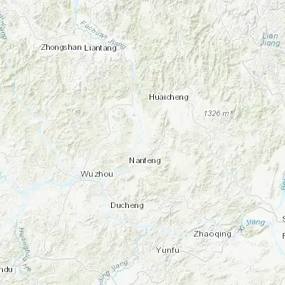 Map showing location of Nanfeng (23.726950, 111.797230)
