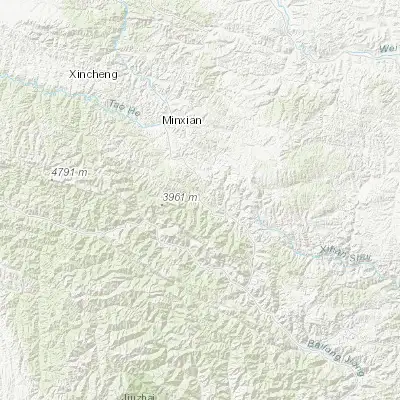 Map showing location of Nanhe (34.095110, 104.247160)