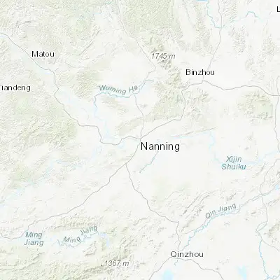 Map showing location of Nanning (22.816670, 108.316670)