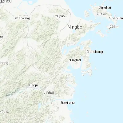 Map showing location of Ninghai (29.289170, 121.424720)