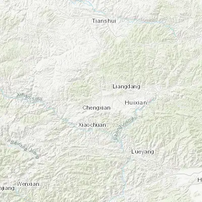 Map showing location of Niyang (33.819440, 105.821390)