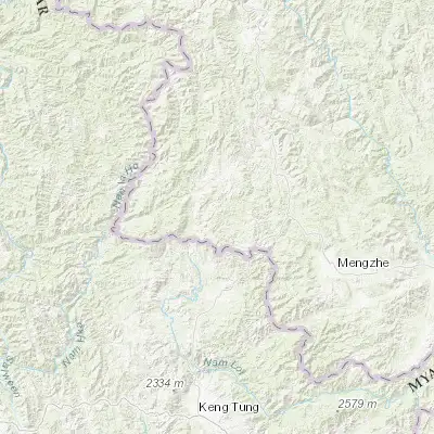 Map showing location of Nuofu (22.220010, 99.699570)
