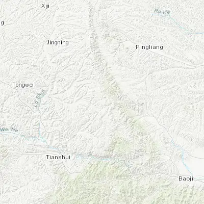 Map showing location of Ping'an (35.020580, 106.324720)