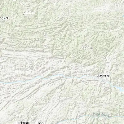 Map showing location of Pinghe (31.259990, 109.947670)