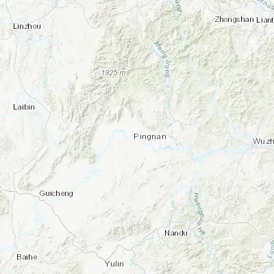 Map showing location of Pingnan (23.541800, 110.389290)