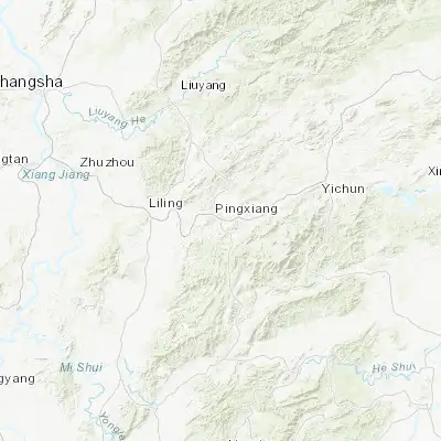 Map showing location of Pingxiang (27.616720, 113.853530)