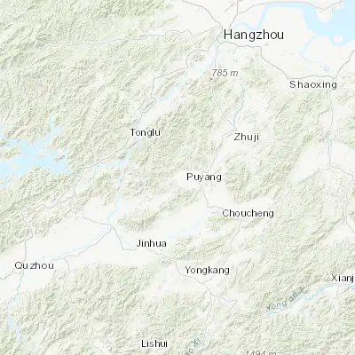 Map showing location of Puyang (29.456790, 119.888720)