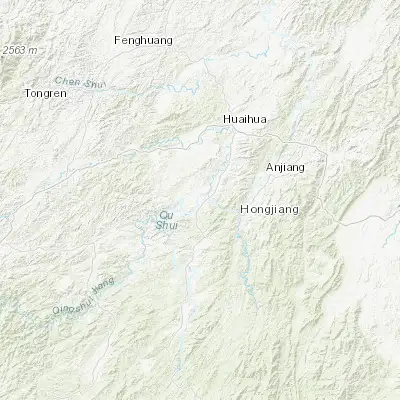 Map showing location of Qiancheng (27.185010, 109.765430)