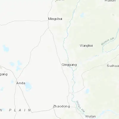 Map showing location of Qinggang (46.684690, 126.105950)