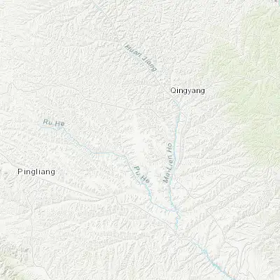 Map showing location of Qingyang (35.709760, 107.644550)
