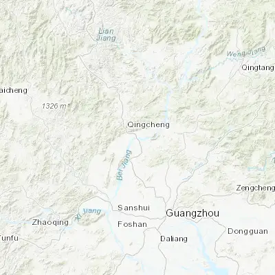 Map showing location of Qingyuan (23.700000, 113.033330)