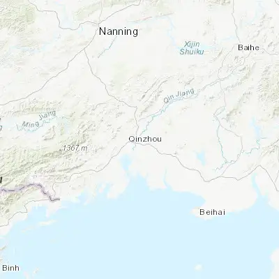 Map showing location of Qinzhou (21.982470, 108.650610)