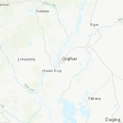 Map showing location of Qiqihar (47.340880, 123.960450)