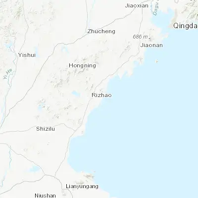 Map showing location of Rizhao (35.414140, 119.529080)