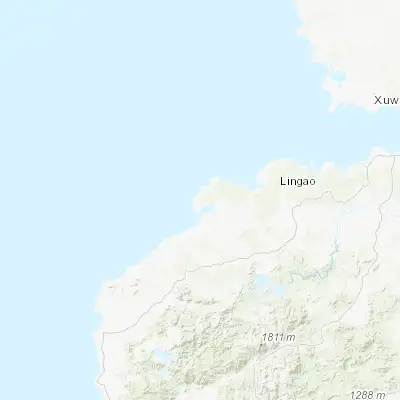 Map showing location of Sandu (19.789400, 109.215000)