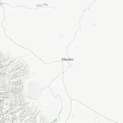 Map showing location of Shache (38.416670, 77.240560)