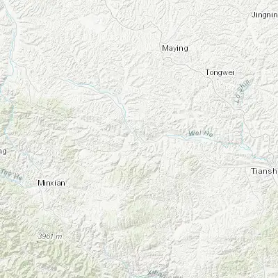 Map showing location of Shandan (34.751060, 104.831340)