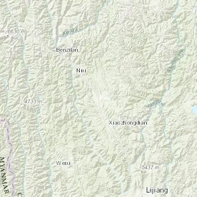 Map showing location of Shangri-La (27.825110, 99.707790)